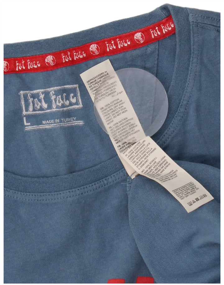 Fat Face Mens Graphic T-Shirt Top Large Blue Cotton