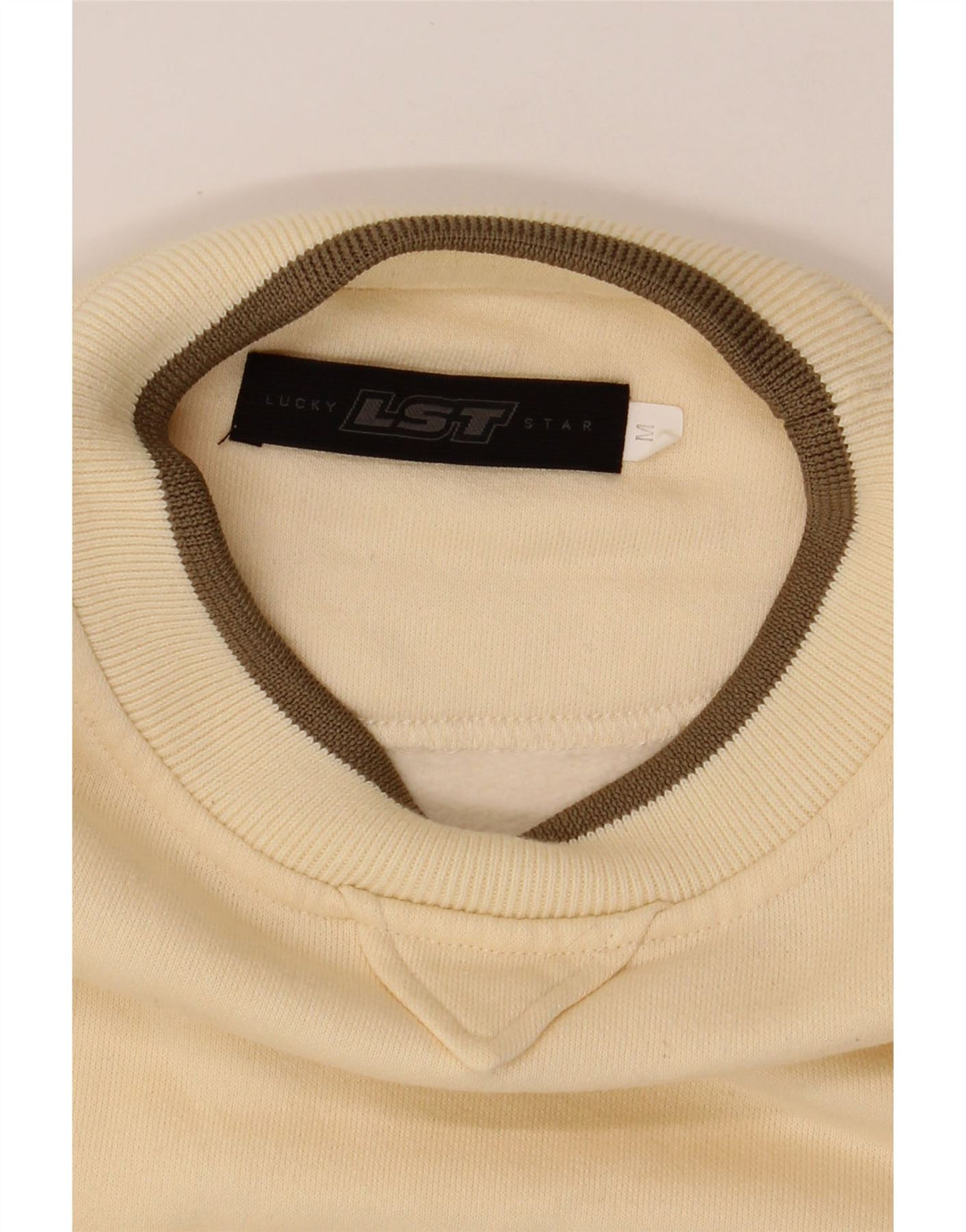 LUCKY STAR Mens Sweatshirt Jumper Medium Beige Vintage Lucky Star and Second-Hand Lucky Star from Messina Hembry 