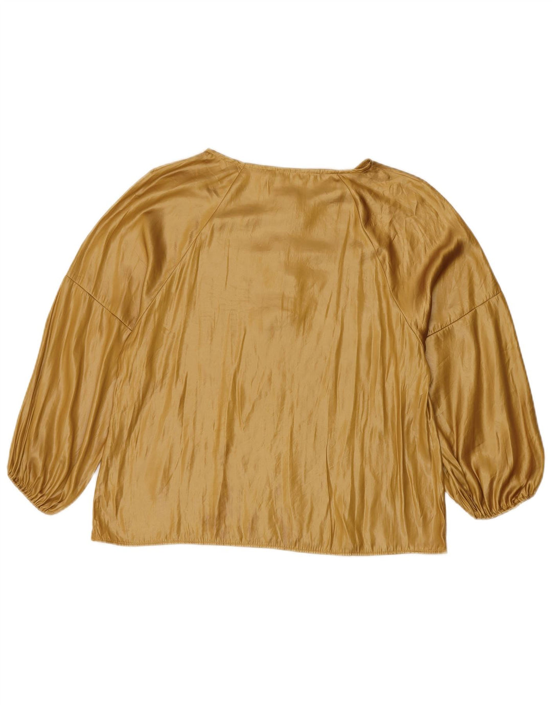 Zara Womens 3/4 Sleeve Blouse Top UK 12 Medium Beige