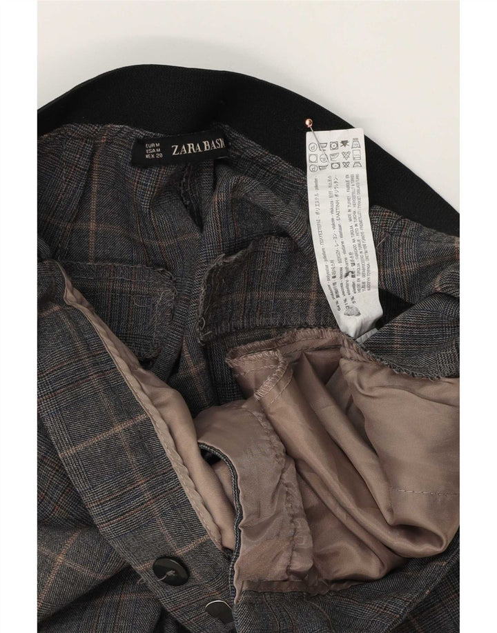 Zara Womens Slim Chino Trousers Medium W28 L26 Grey Check Polyester