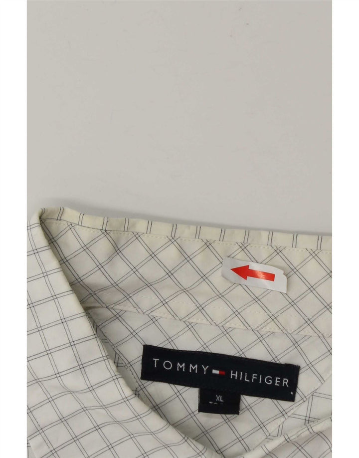 Tommy Hilfiger Mens Shirt XL White Check Cotton