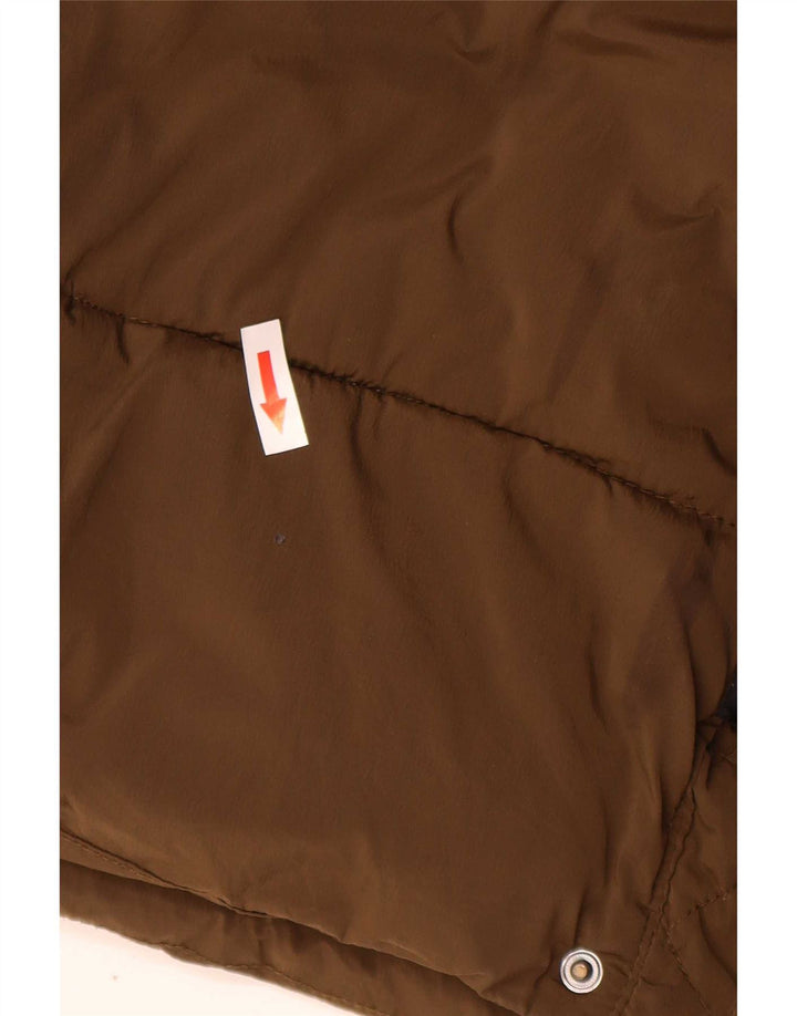Zara Mens Padded Coat UK 38 Medium Khaki Nylon Biker