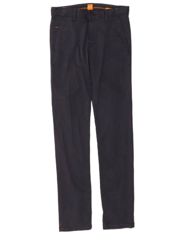 Pantaloni chino slim da uomo Hugo Boss W31 L33 cotone blu navy