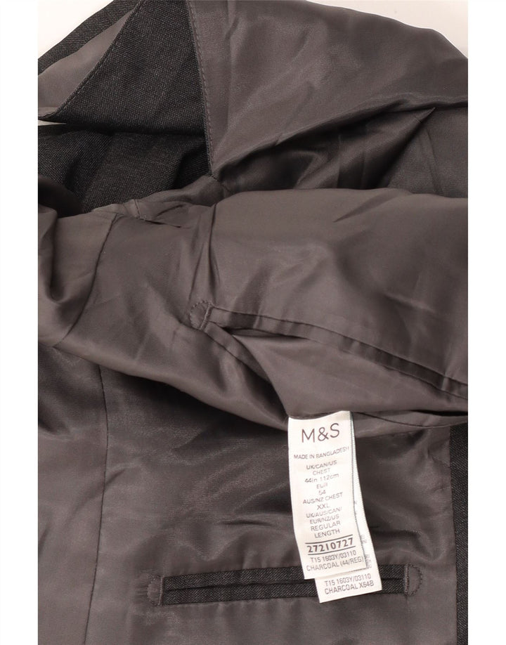 MARKS & SPENCER Herren-Blazerjacke mit 2 Knöpfen, UK 44, XL, Grau, Polyester