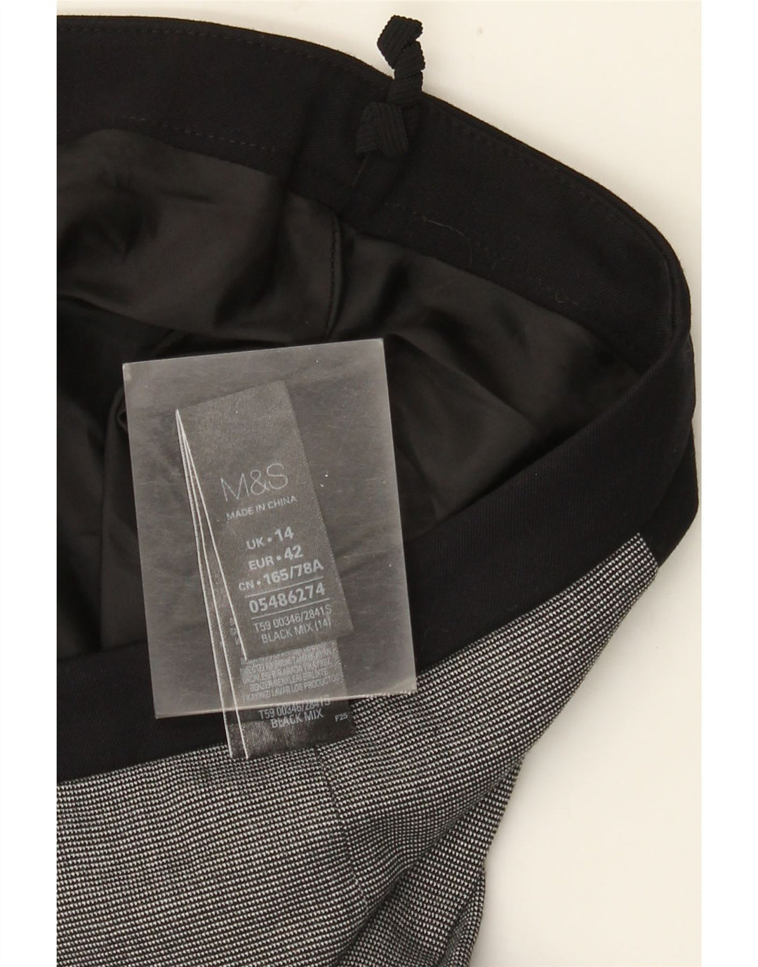 Marks & Spencer Womens Pencil Skirt UK 14 Large W34  Black Check Polyester