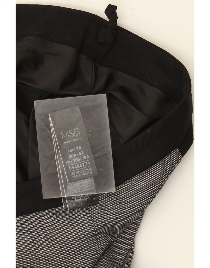 Marks & Spencer Womens Pencil Skirt UK 14 Large W34  Black Check Polyester