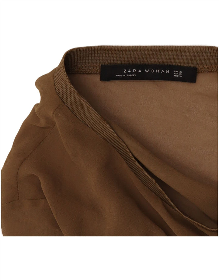 Sukienka podstawowa damska Zara UK 18 XL brązowa