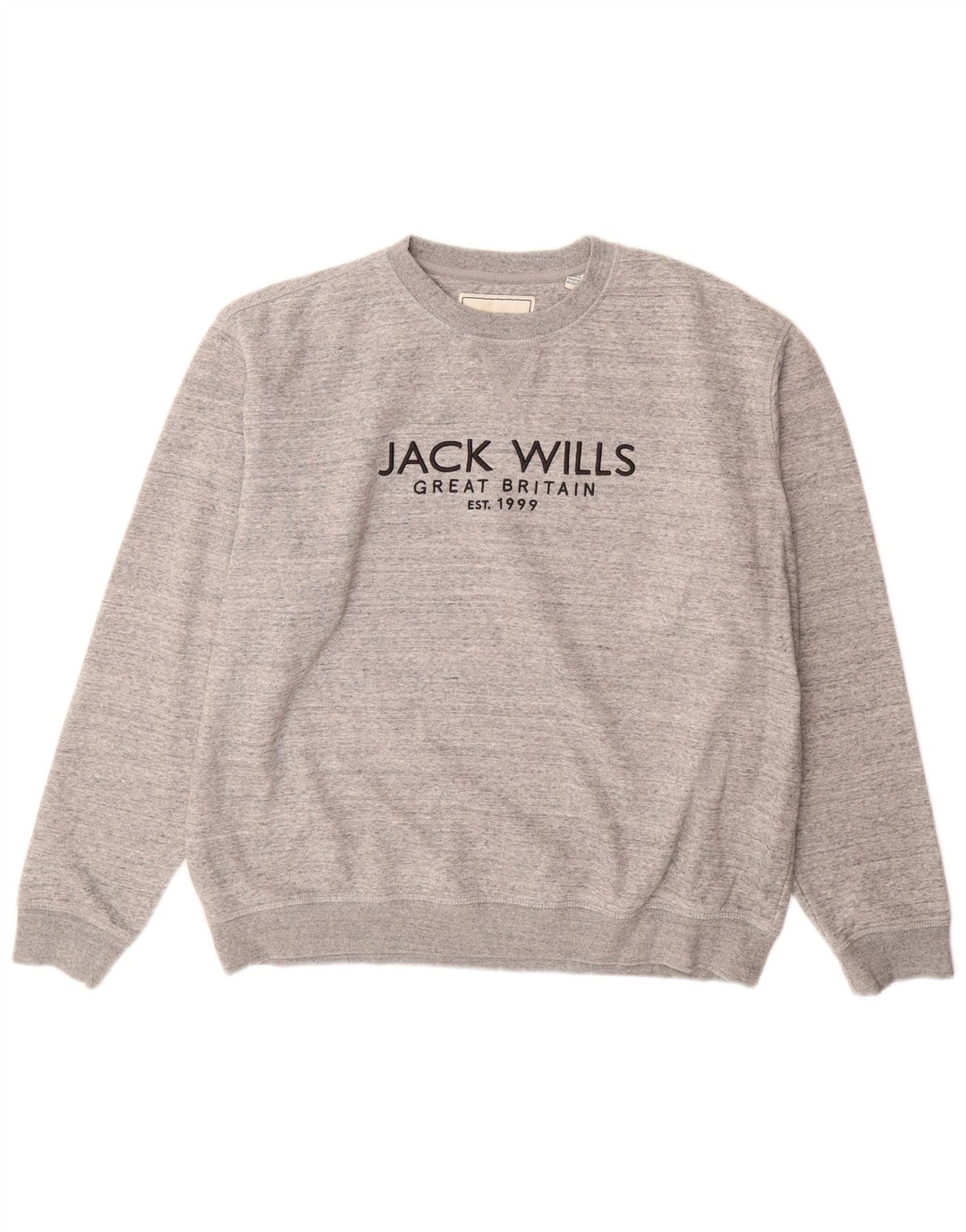 JACK WILLS Mens Graphic Sweatshirt Jumper XL Grey Flecked