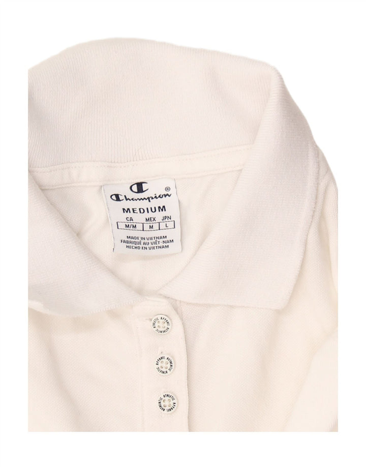 CHAMPION Womens Polo Shirt UK 12 Medium White