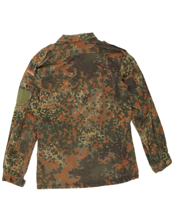 Vintage Mens Military Shirt Small Khaki Camouflage Cotton