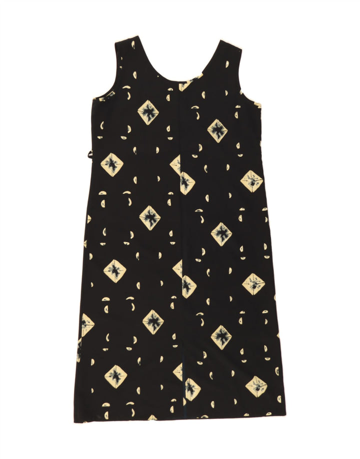 VINTAGE Womens Abstract Pattern Sleeveless Shift Dress UK 16 Large  Black Vintage Vintage and Second-Hand Vintage from Messina Hembry 