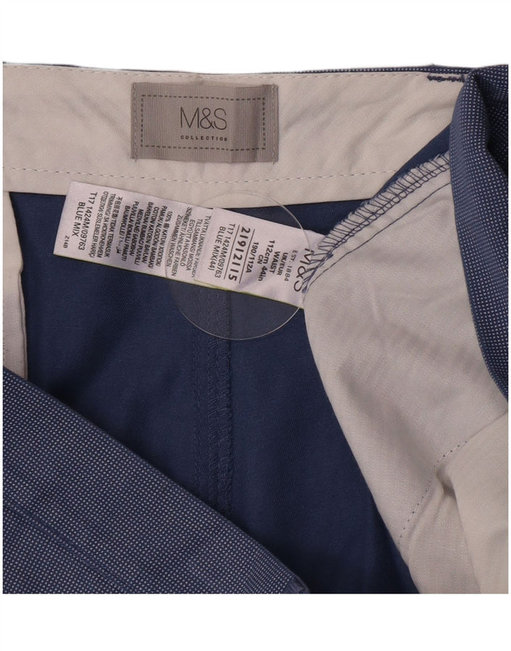 Marks & Spencer Mens Chino Shorts W44 2XL Blue Cotton