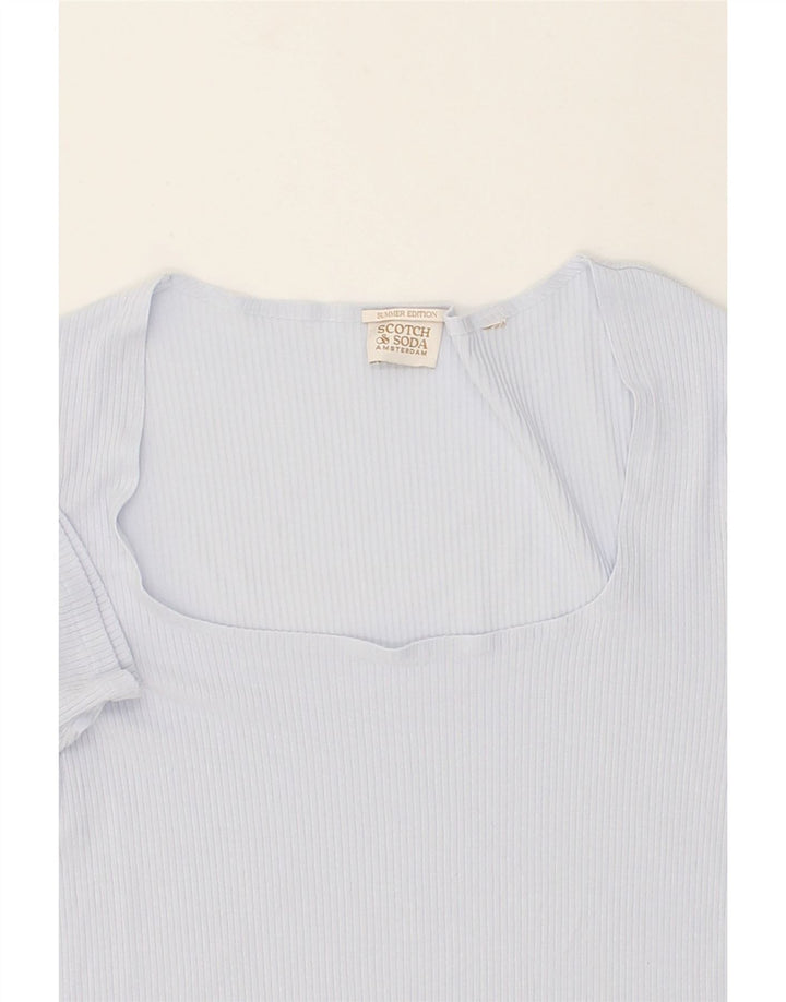 SCOTCH & SODA Womens T-Shirt Top UK 8 Small Blue Cotton | Vintage Scotch & Soda | Thrift | Second-Hand Scotch & Soda | Used Clothing | Messina Hembry 