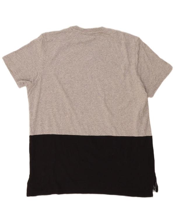 T-shirt grafica da uomo Adidas Top XL in cotone color block grigio