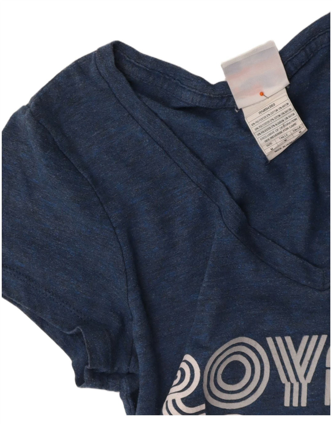 GENUINE MERCHANDISE Womens Graphic T-Shirt Top UK 12 Medium Blue Polyester
