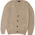 Zara Herre Cardigan Sweater Stor Beige Akryl