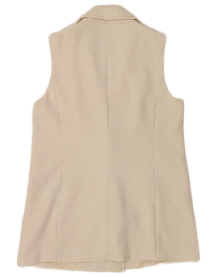 Zara Chaqueta Blazer Sin Mangas con Doble Botonadura para Mujer UK 40 Medium White