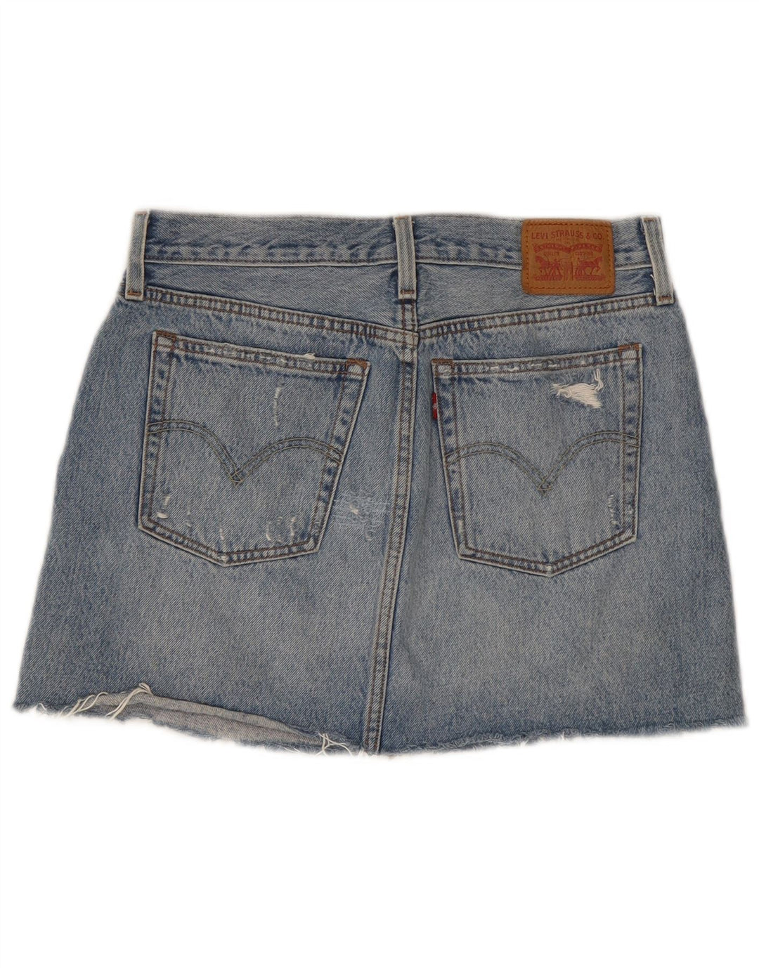 Levi's Womens Distressed Mini Denim Skirt W28 Medium Blue Cotton