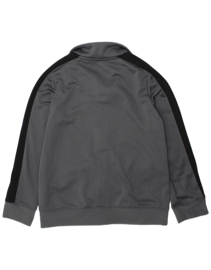 UNDER ARMOUR Boys Tracksuit Top Jacket 7-8 Years Small Grey Colourblock