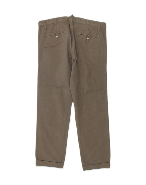 Pantaloni chino dritti da donna DSQUARED2 IT 46 Large W32 L26 Cotone grigio