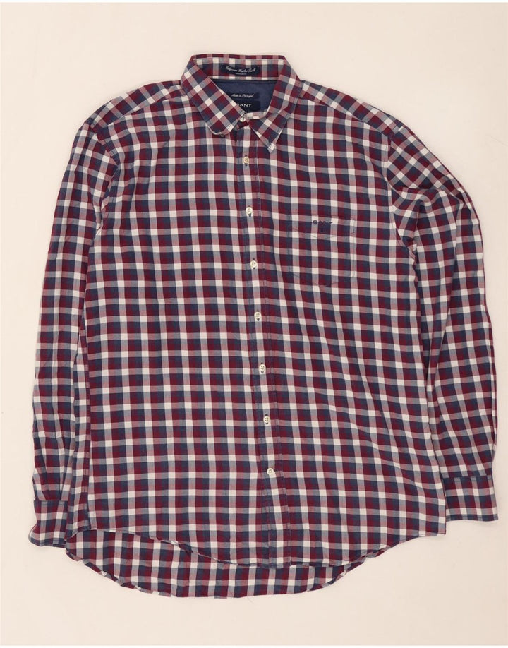 GANT Herre Regular Fit Flanellskjorte XL Flerfarvet ternet bomuld