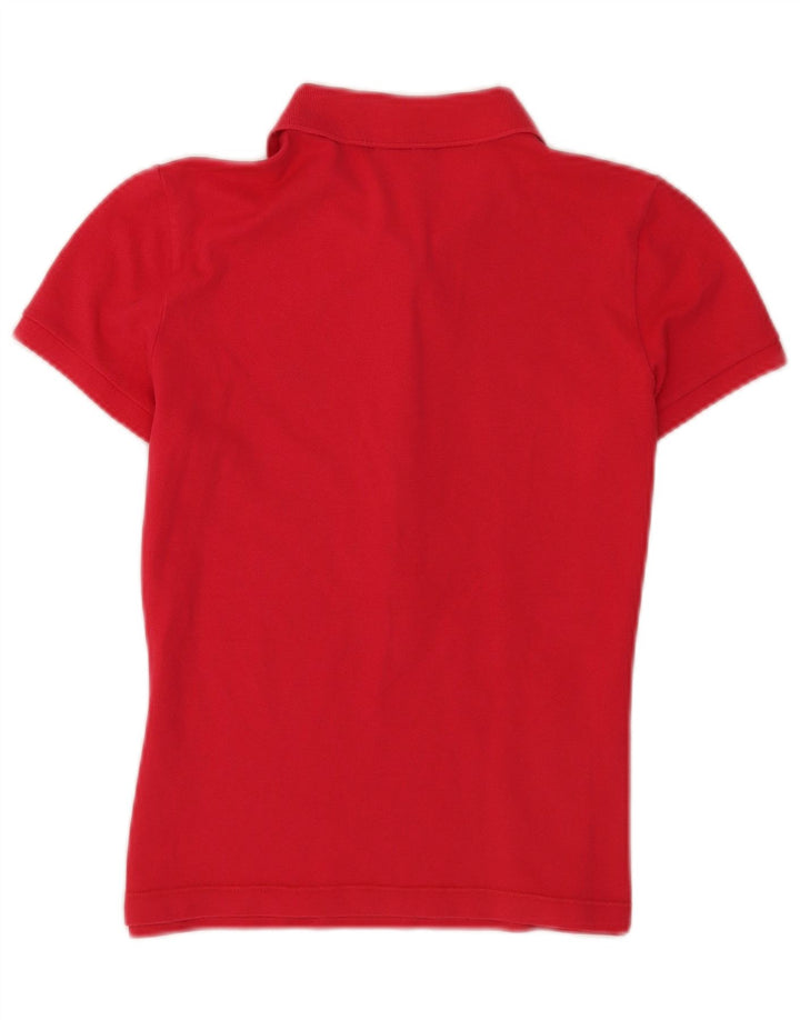 Lacoste Womens Short Sleeve Polo Shirt Size 40 Medium Red Cotton