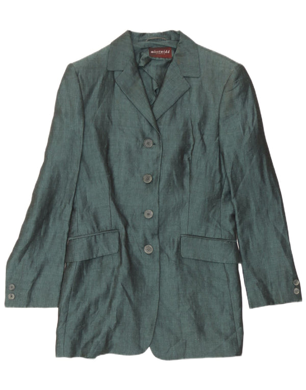 Misstwidd Womens Blazer Jacket IT 44 Medium Green Linen
