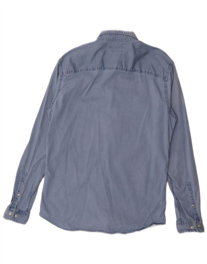 JACK & JONES Mens Denim Shirt Small Blue Cotton