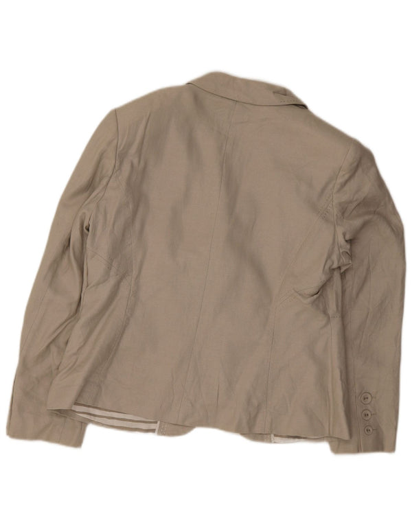 Marks & Spencer Damen-Blazer mit 3 Knöpfen, Gr. 16, Grün, Flachs