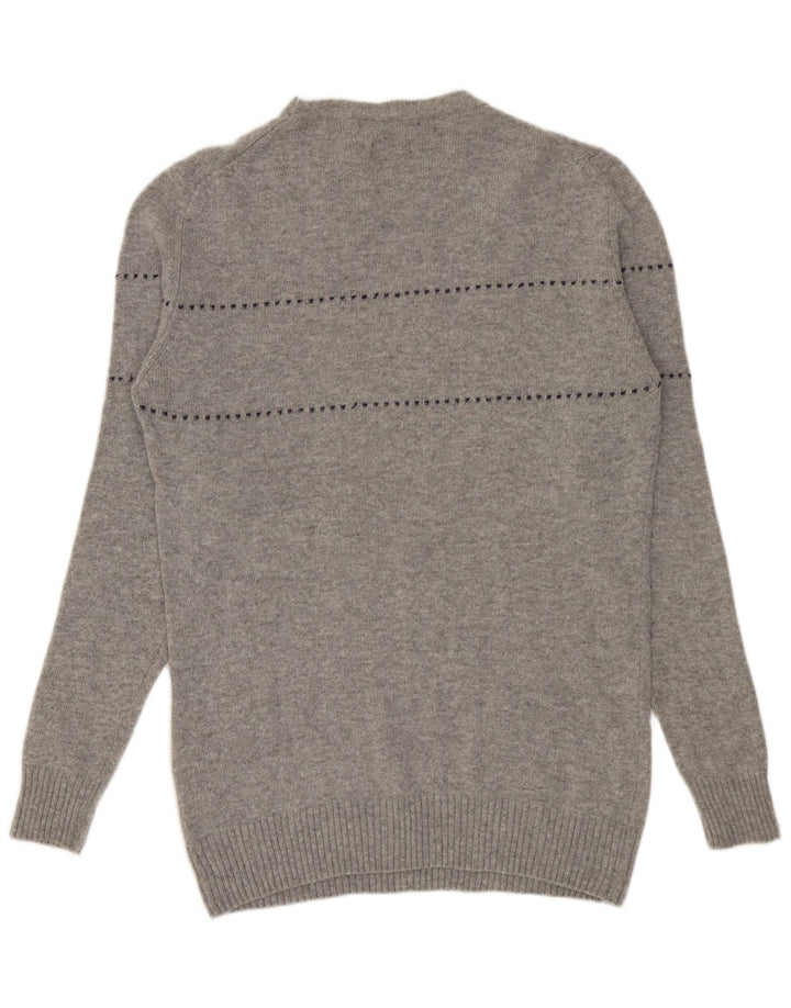 Liu Jo Mens Crew Neck Jumper Sweater Large Grey Striped Wool