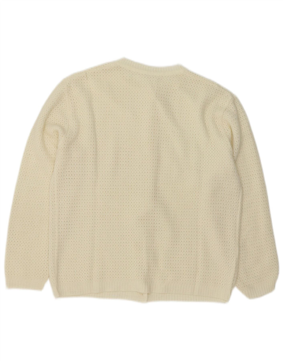 Vintage Womens Cardigan Sweater UK 14 Medium White