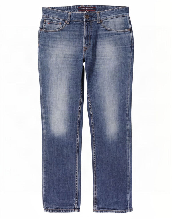 Tommy Hilfiger Herre Straight Jeans W33 L32 Blå Bomuld