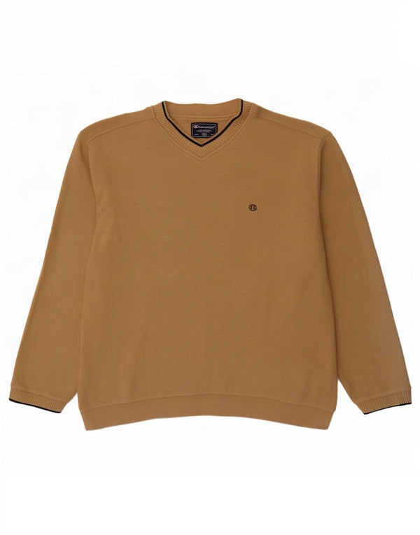 Champion Pull Col V Homme XL Coton Beige