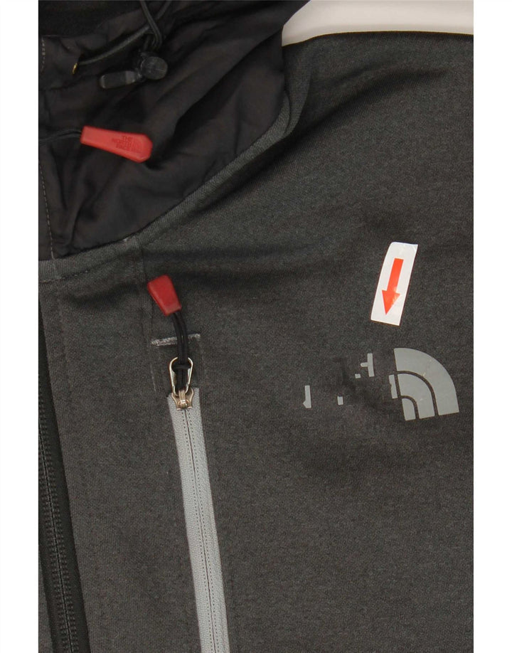 The North Face Herren-Kapuzenpullover mit Reißverschluss am Hals, mittelgraues Polyester