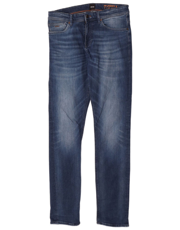 Jeans slim da donna Delaware Hugo Boss W32 L34 cotone blu