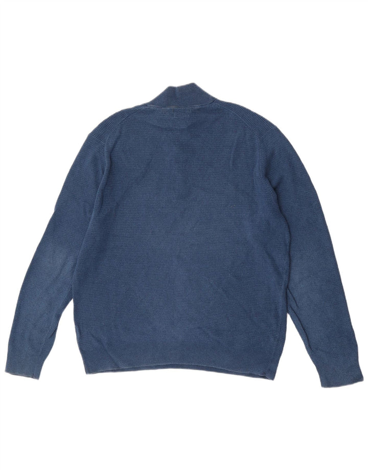 Maglione maglione da uomo con zip e collo Massimo Dutti XL blu