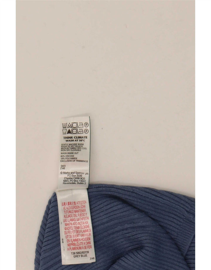Marks & Spencer Pull à col rond pour femme UK 12 Bleu moyen Viscose