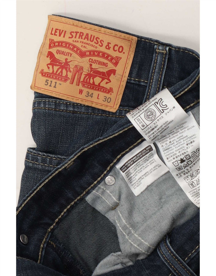 Levi's Mens 511 Slim Jeans W34 L30 Navy Blue Cotton