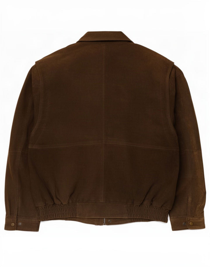 Veste en daim basique pour hommes UK 40 grand cuir marron