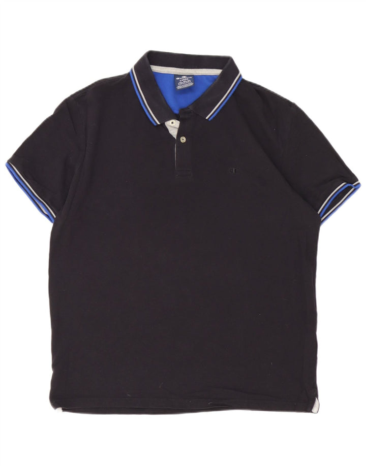 Champion Mens Polo Shirt Large Black Cotton