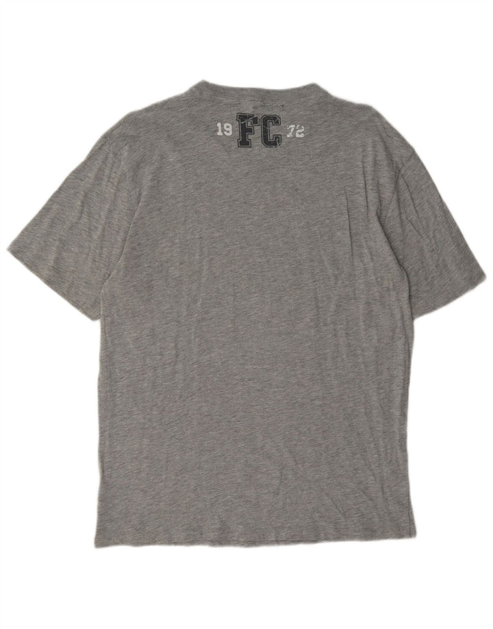 French Connection Mens Graphic T-Shirt Top Medium Grey Flecked Cotton