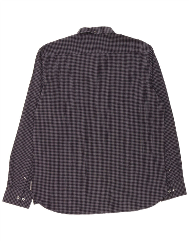 Camicia da uomo French Connection XL in cotone a quadretti blu navy