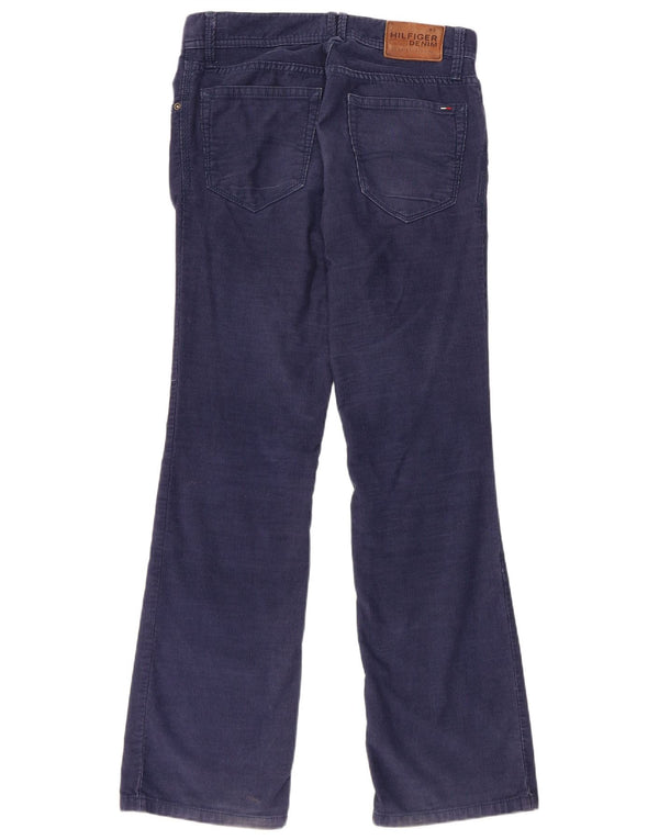 Pantaloni da uomo in velluto a coste bootcut Tommy Hilfiger W30 L32 cotone blu navy