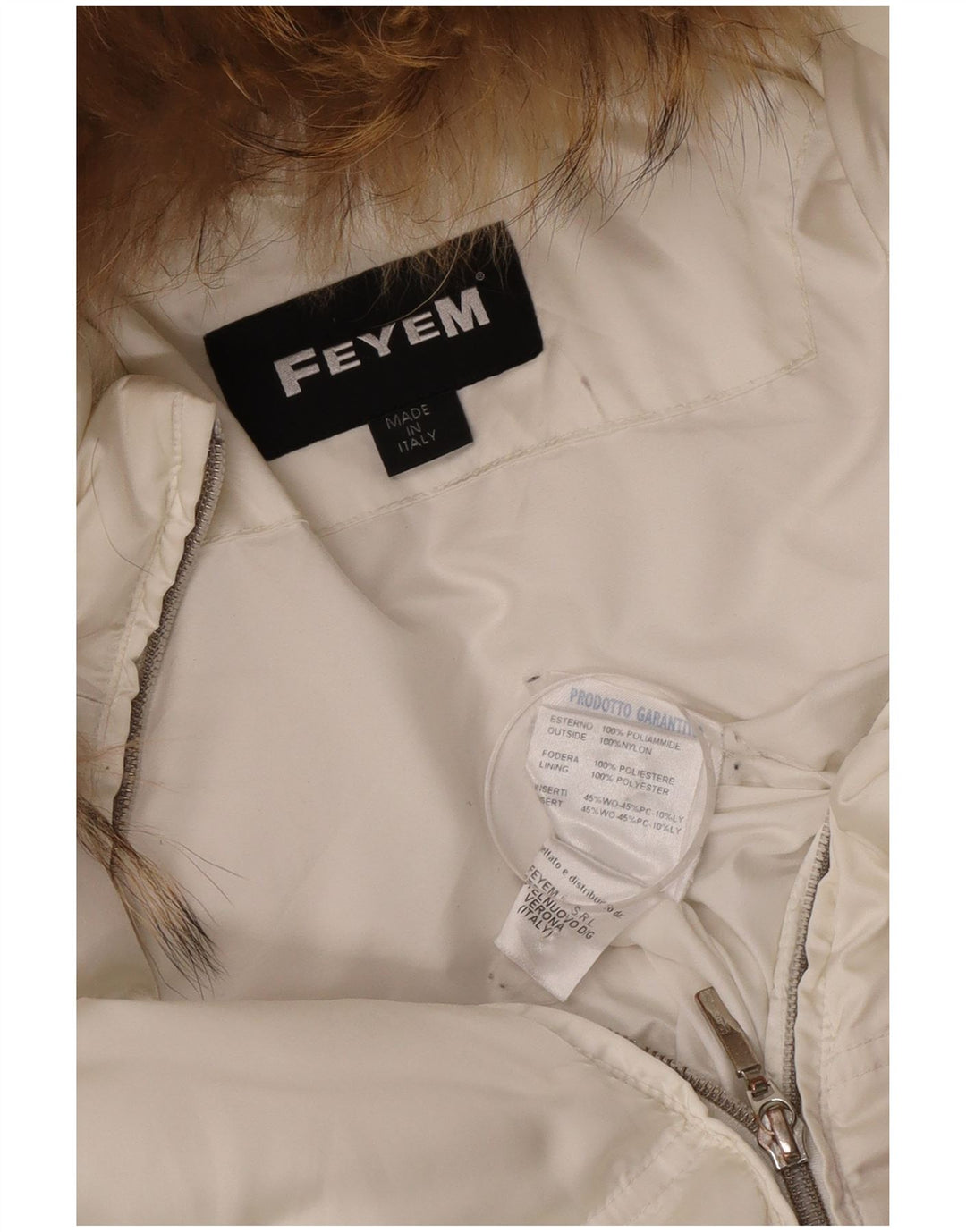 Vintage Womens Hooded Padded Jacket UK 14 Medium White Nylon