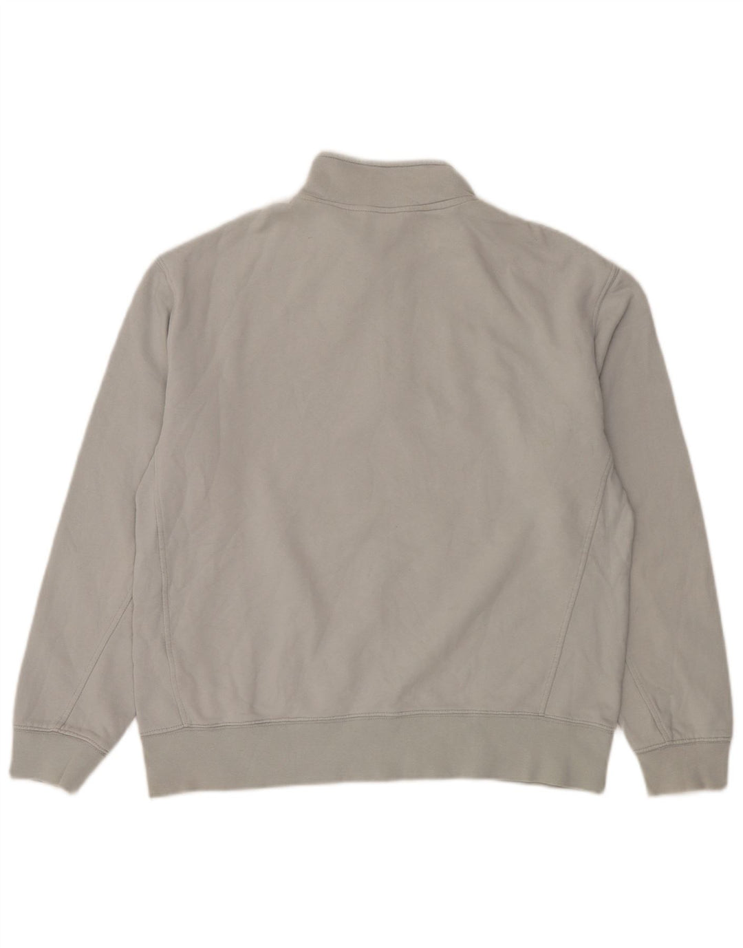 Zara Womens Oversized Zip Neck Sweatshirt Jumper UK 14 Medium Grey Cotton