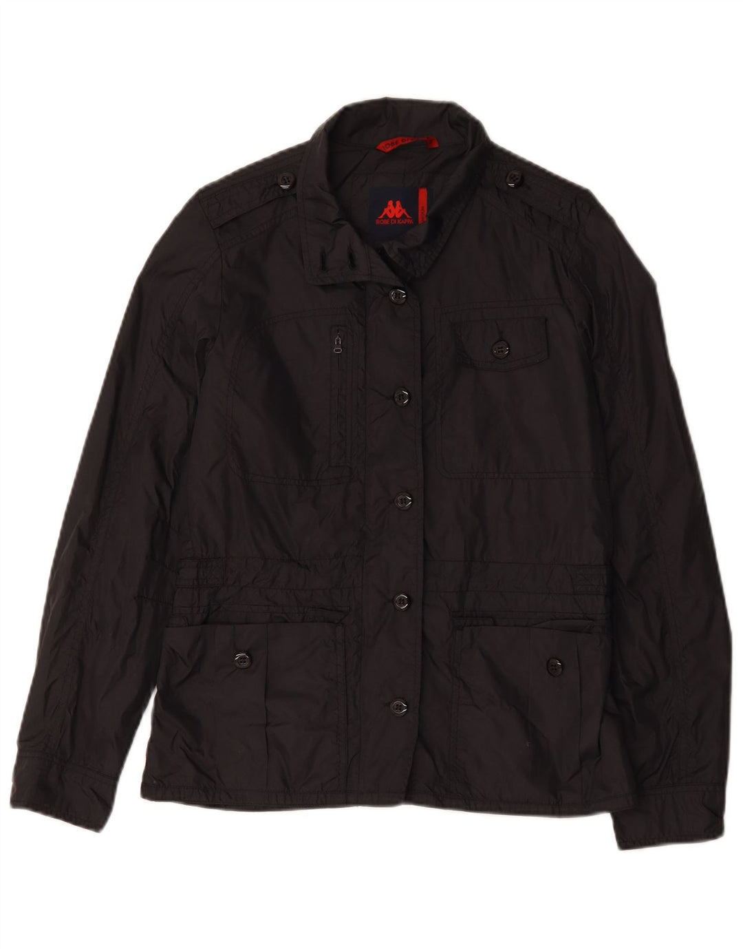 Kappa Womens Military Jacket UK 14 Medium Black Polyamide