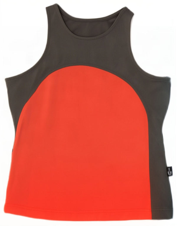 Adidas Meninas Climalite Crop Vest Top 15-16 Anos Cinza Colourblock Poliamida