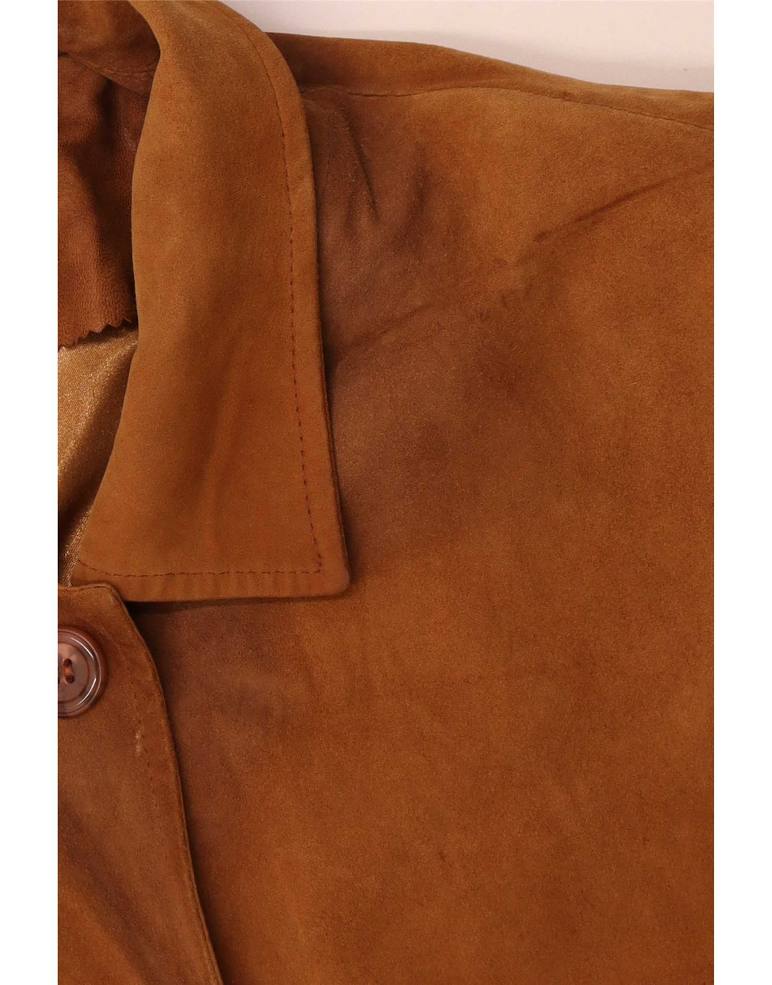 Vintage Womens Oversized Leather Coat UK 20 2XL Brown Leather