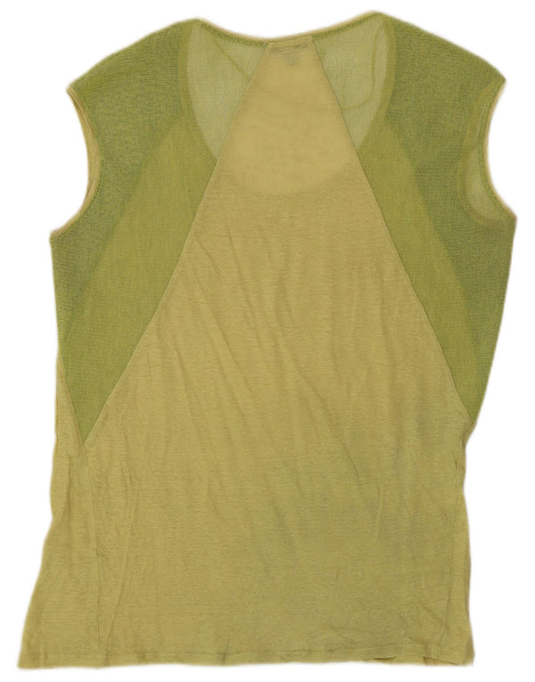Zara Dame Trafaluc Vest Top UK 14 Medium Gul Colourblock Linned