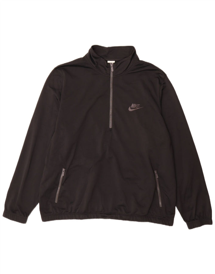 Nike Sweat-shirt à col zippé pour homme 3XL Noir Polyester